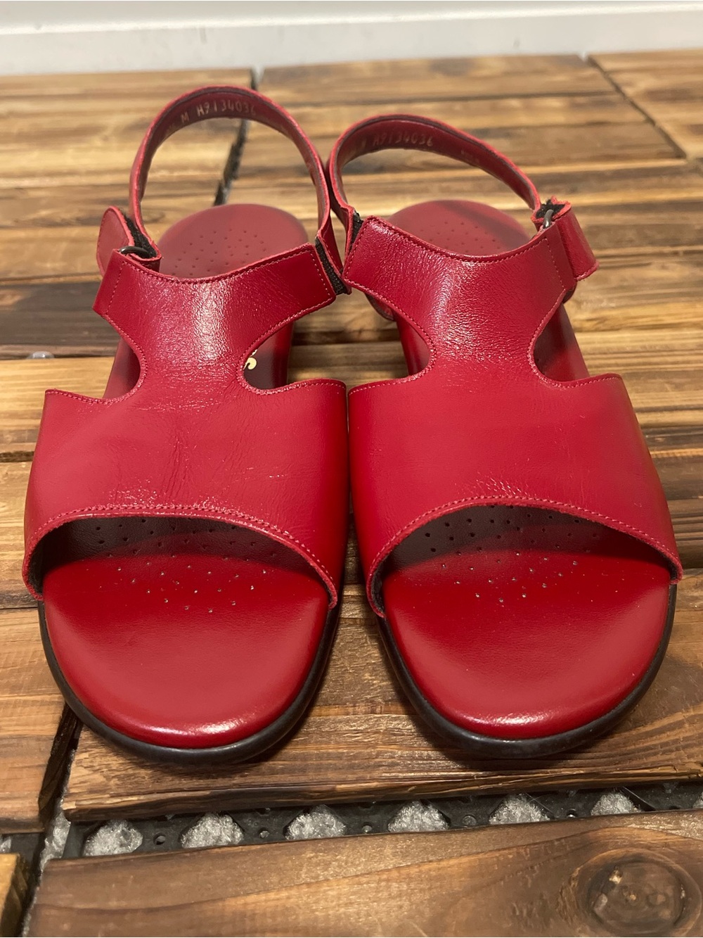 SAS Women's Suntimer Heel Strap Sandal in Red Size 9.5